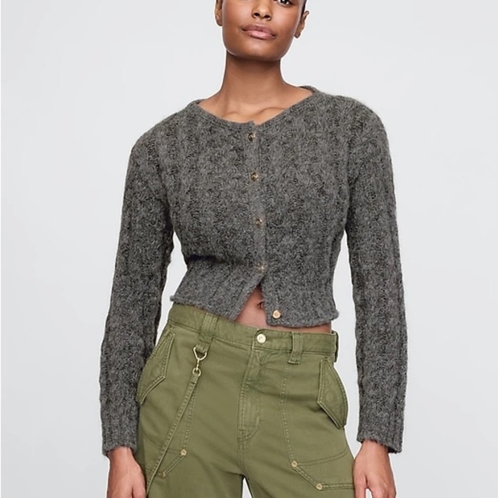 Gap × Cult Gia Charcoal Button-Up Cardigan NWT